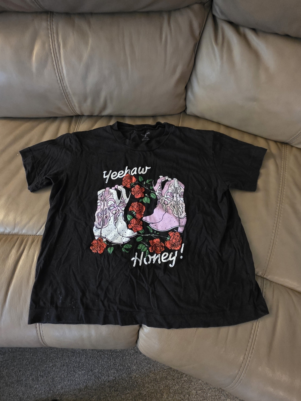 Yeehaw Honey! Black Graphic Kids Tee